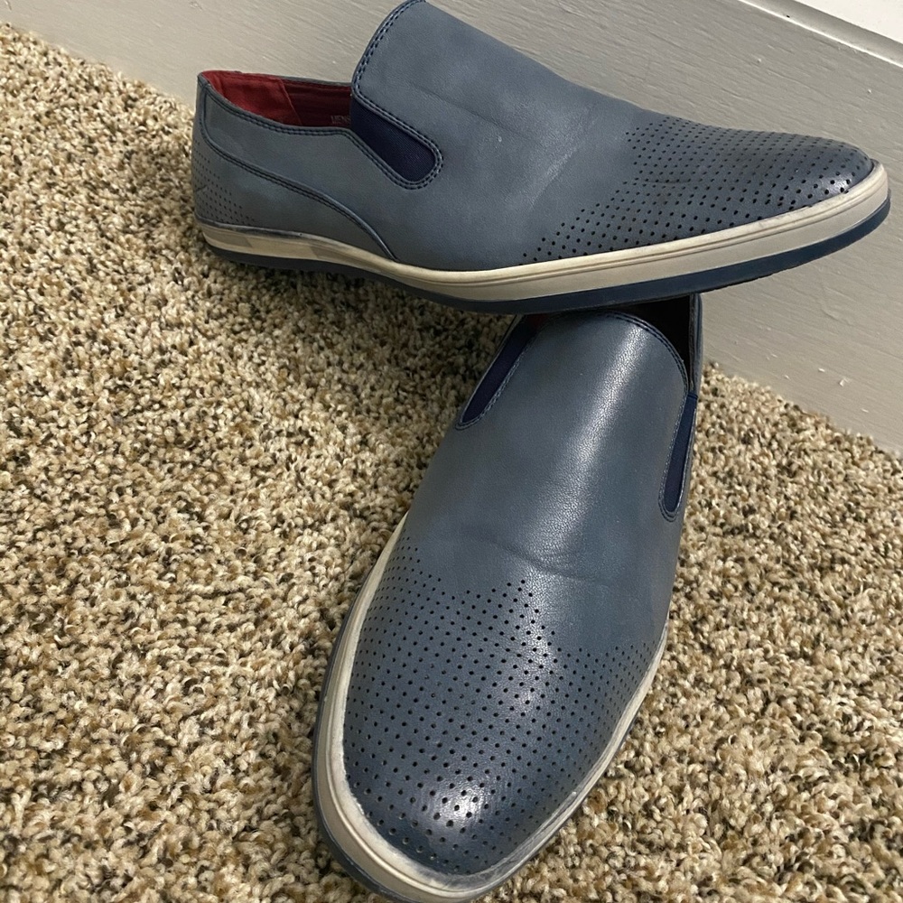 elegant light blue shoes.